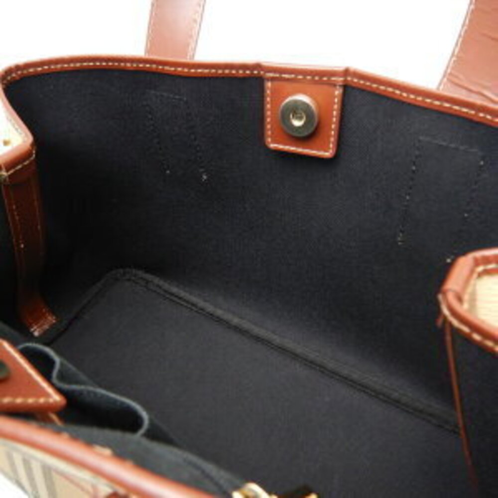 Burberry handbag London leather check brown - Picture 8 of 9